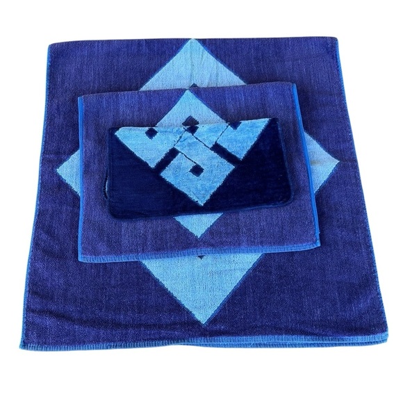 VTG Cecil Saydah MCM Geometric 3-Piece Bath Towel Set Brazilian Collection GUC - Picture 7 of 14